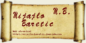 Mijajlo Baretić vizit kartica